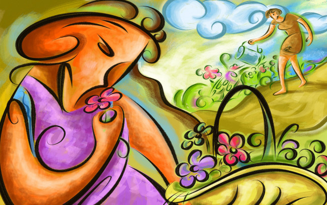 Обои картинки фото рисованные, люди