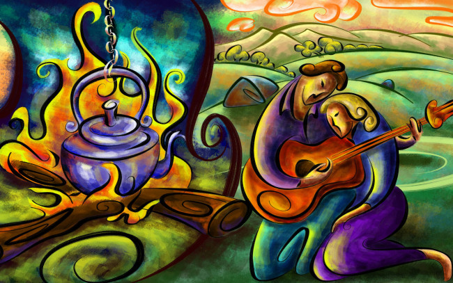 Обои картинки фото рисованные, люди