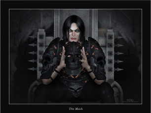 Картинка 3д графика fantasy фантазия человек маска кресло