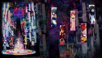 Картинка аниме mahou shoujo madoka magika девушки