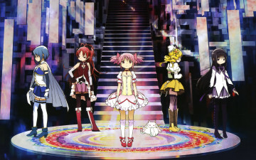 Картинка аниме mahou shoujo madoka magika девушки