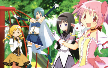 Картинка аниме mahou shoujo madoka magika девушки