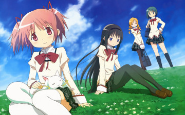 Картинка аниме mahou shoujo madoka magika девушки