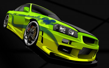 Картинка автомобили векторная графика авто тёмный зелёный