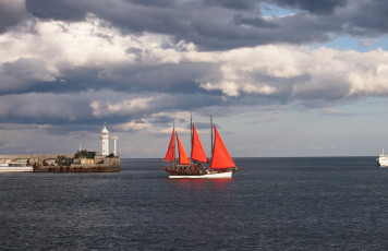 Картинка корабли парусники алые паруса