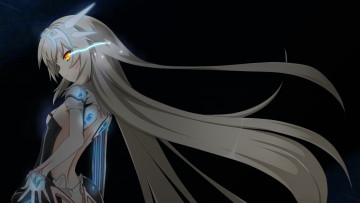 Картинка аниме -weapon +blood+&+technology девушка арт взгляд elsword