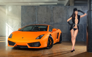 обоя автомобили, авто с девушками, gallardo, lamborghini
