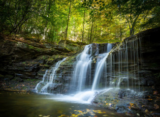 Картинка природа водопады водопад лес река