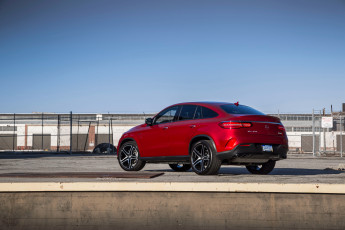 обоя автомобили, mercedes-benz, us-spec, coupе, 4matic, amg, gle, 450, 2016г, красный