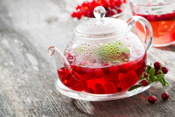 обоя еда, напитки,  Чай, напиток, чай, ягодный, чайник, горячий, брусника