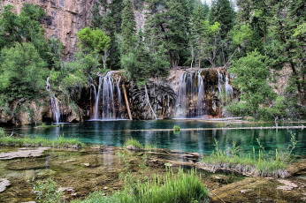 Картинка природа водопады водопад река лес