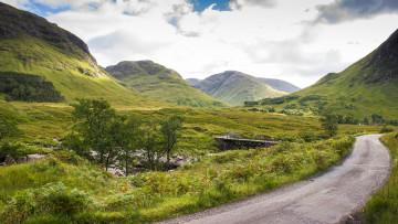 Картинка природа дороги дорога речка холмы