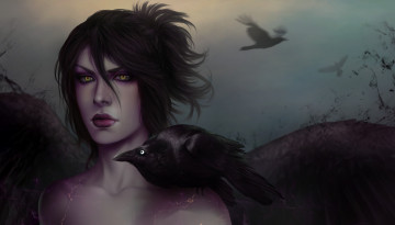 Картинка dragon+age видео+игры маг ведьма ворона девушка
