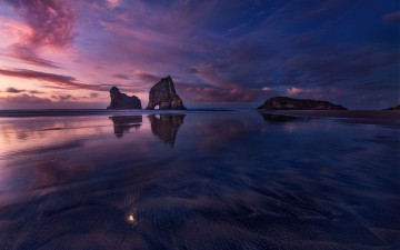 Картинка природа побережье скалы берег закат небо облака море