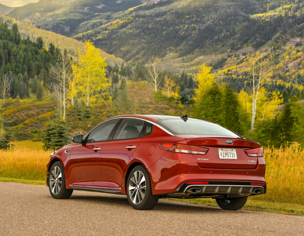 Обои картинки фото автомобили, kia, optima, sx, 2016г, turbo, красный