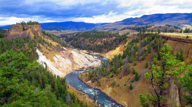 Обои картинки фото природа, реки, озера, река, лес, горы