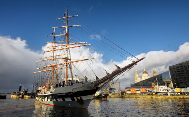 Обои картинки фото корабли, парусники, мачты, гавань