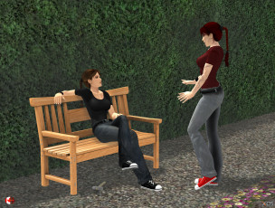 обоя 3д графика, фантазия , fantasy, фон, взгляд, девушки