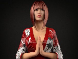 Картинка 3д+графика люди+ people фон взгляд девушка