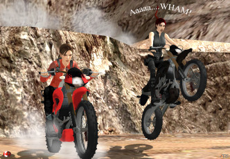 Картинка 3д+графика люди-авто мото+ people-+car+ +moto мотоцикл фон взгляд девушки