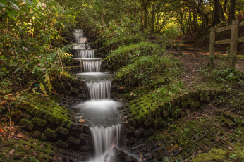 Картинка природа водопады водопад река лес