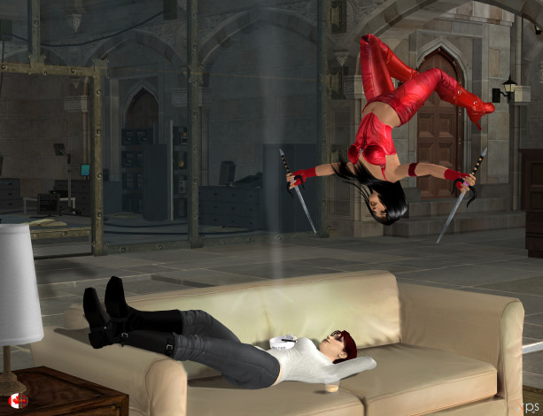 Обои картинки фото 3д графика, фантазия , fantasy, фон, взгляд, девушки