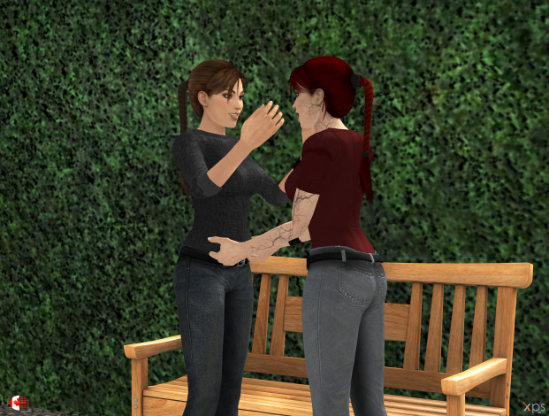 Обои картинки фото 3д графика, фантазия , fantasy, фон, взгляд, девушки