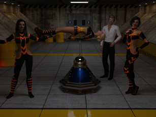 обоя 3д графика, люди , people, парень, взгляд, девушки, фон