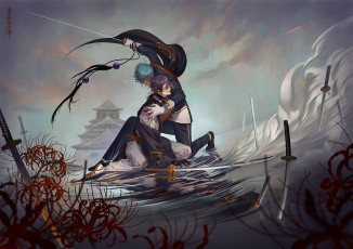 Картинка аниме touken+ranbu танец мечей