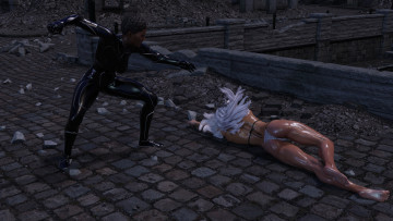 Картинка 3д+графика фантазия+ fantasy девушки борьба фон взгляд