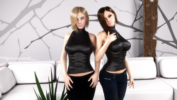 Картинка 3д+графика люди+ people взгляд фон девушки