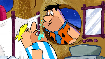 Картинка мультфильмы the+flintstones мужчина двое зеркало