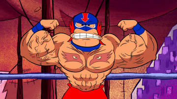 Картинка мультфильмы the+flintstones мужчина мускулы маска