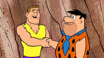 Картинка мультфильмы the+flintstones мужчина рукопожатие двое
