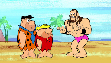 Картинка мультфильмы the+flintstones мужчина трое галстук пальма
