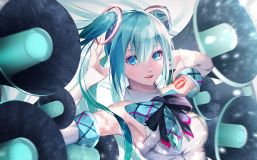 Картинка аниме vocaloid hatsune miku smile