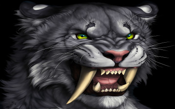 Картинка рисованное животные +тигры взгляд