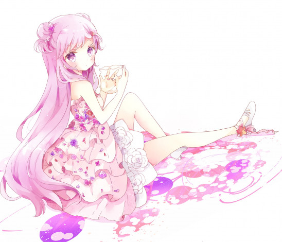 Обои картинки фото аниме, unknown,  другое, девушка, взгляд, фон