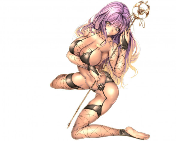 Обои картинки фото аниме, unknown,  другое, giant, big, breast, boobs, weapon, huge, kyojin, anime, tits, butt, ass, thigh, busty, oppai, bishojo, large, chest, japonese, buttocks, hijiri, byakuren