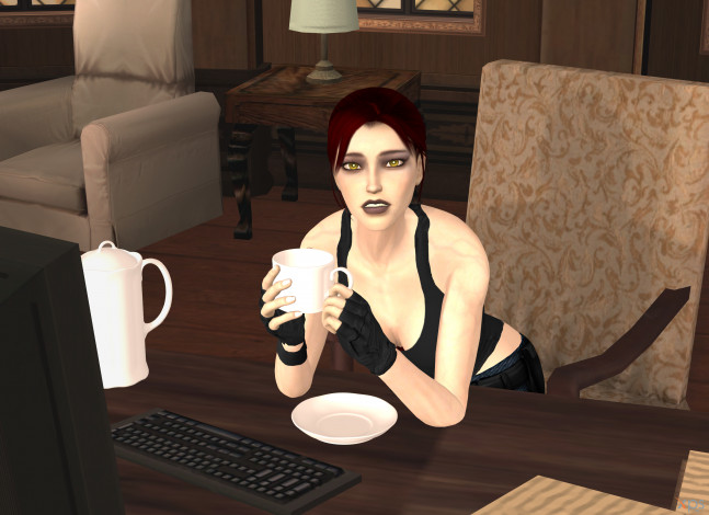 Обои картинки фото 3д графика, люди , people, фон, взгляд, девушка