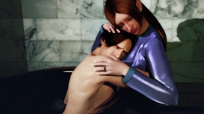 Обои картинки фото 3д графика, эльфы , elves, эльфийка, фон, взгляд