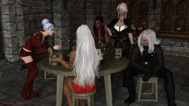 Обои картинки фото 3д графика, эльфы , elves, эльфийки, взгляд, фон