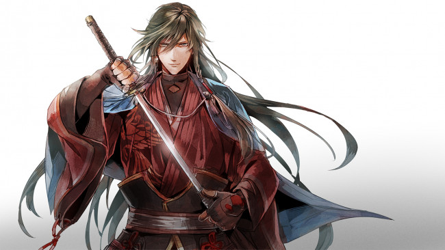 Обои картинки фото аниме, touken ranbu, танец, мечей