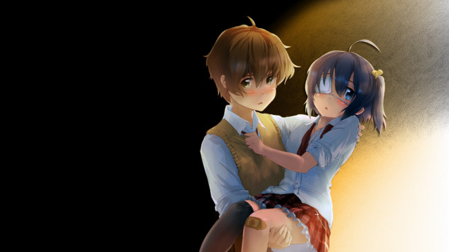 Обои картинки фото chuunibyou demo koi ga shitai, аниме, взгляд, фон, девушка