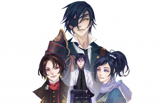 Обои картинки фото аниме, touken ranbu, танец, мечей