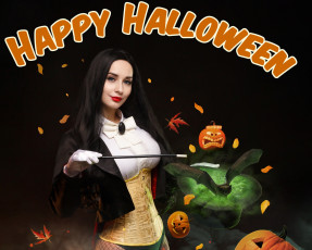Картинка праздничные хэллоуин фон взгляд девушка