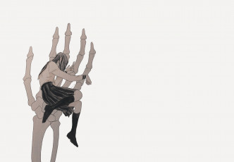 Картинка аниме unknown +другое+ скелет рака кисть девушка