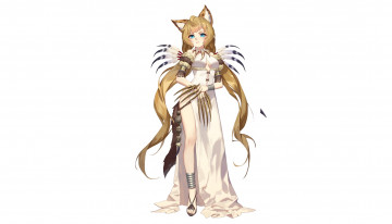 Картинка аниме животные +существа фон взгляд девушка