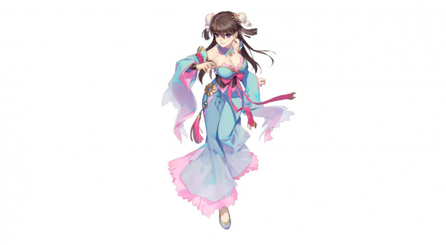 Обои картинки фото аниме, unknown,  другое , фон, взгляд, девушка