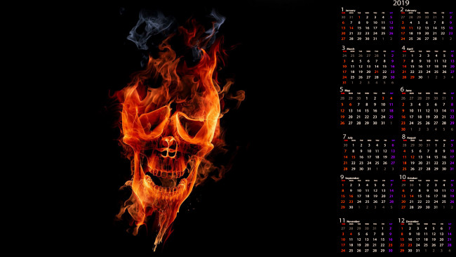 Обои картинки фото календари, компьютерный дизайн, череп
